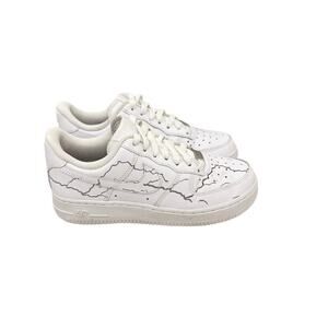 Nike Shoes Air Force 1 AF! White Custom Lightning Bolt Sneakers Size Women's 6.5